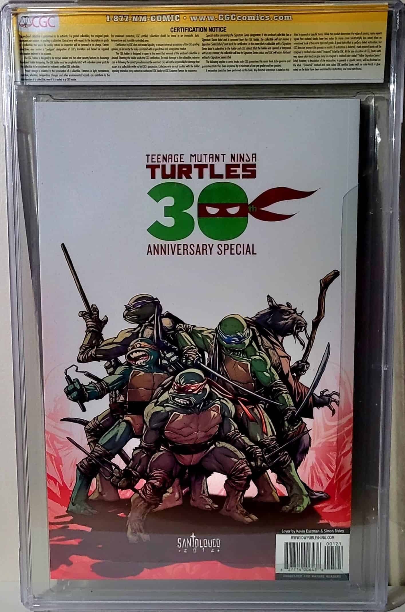 TMNT 30th Anniv. Special #1 CGC 9.8 SGN + Sketch Eastman SGN Dooney - Imagem 2