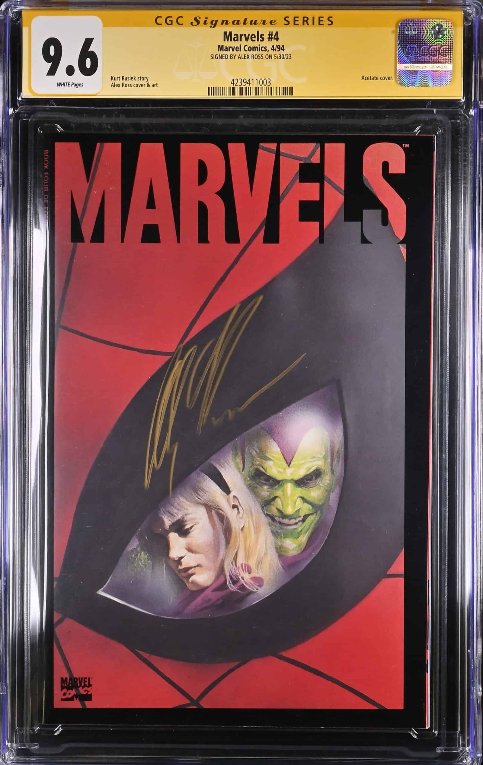 Marvels #4 CGC 9.6 Signed by Alex Ross
