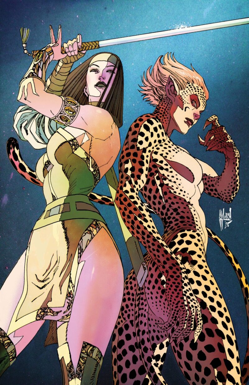 Cheetah And Cheshire Rob The Justice League Cvr C Guillem March Card Stock Var #2