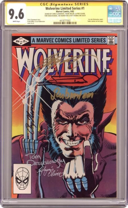 Wolverine #1 CGC 9.6 - Signed by Chris Claremont, Frank Miller, Glynis Oliver, Tom Orzechowski, Joe Rubinstein and Roy Thomas