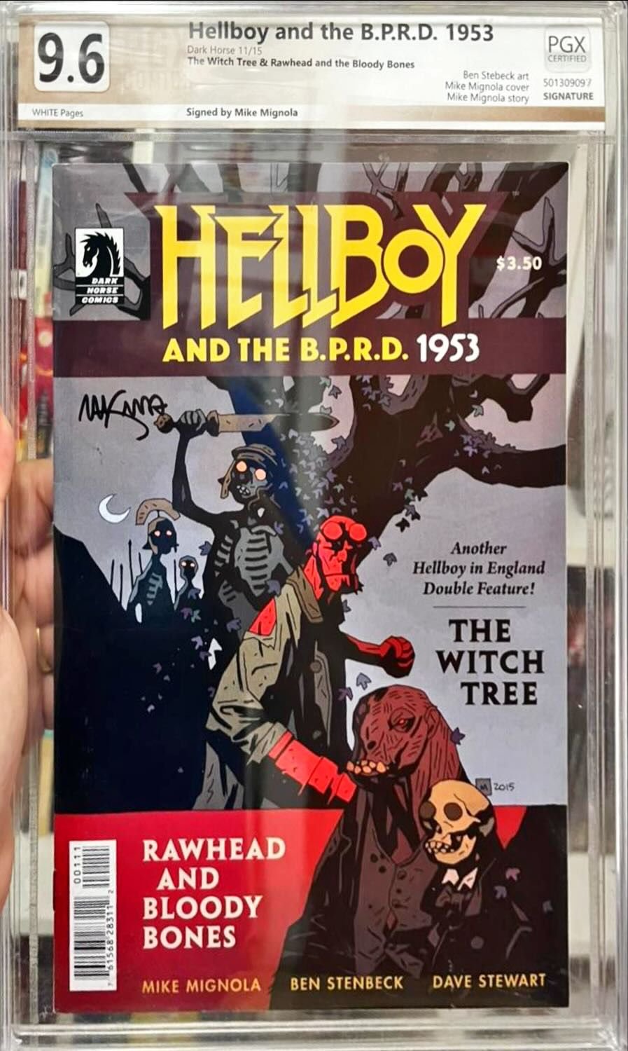 Hellboy B.P.R.D 1953 Witch Tree Rawhead Bloody Bones #1 PGX 9.6 Signed by Mike Mignola