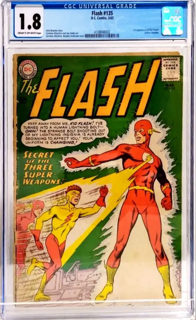The Flash #135 CGC 1.8 - Key Issue - 1st app of Kid Flash's yellow costume
