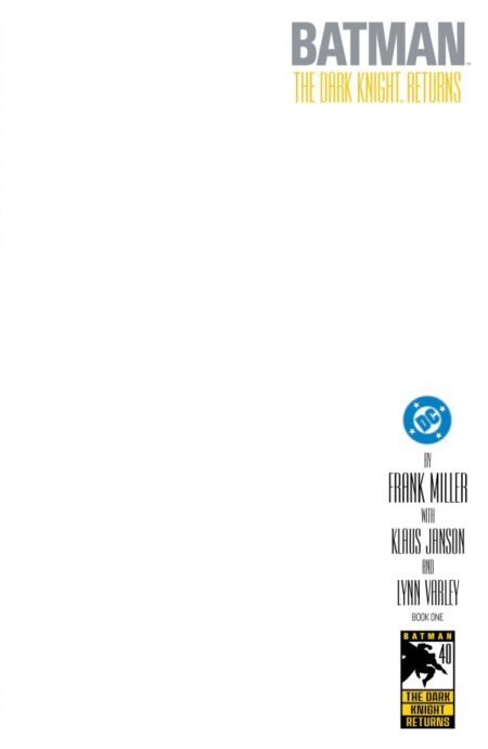 Batman The Dark Knight Returns Facsimile Edition Cvr E Blank Card Stock Var #1