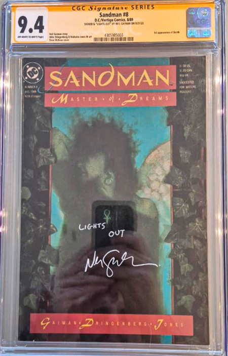 Sandman #8 CGC 9.4 - Signed by Neil Gaiman