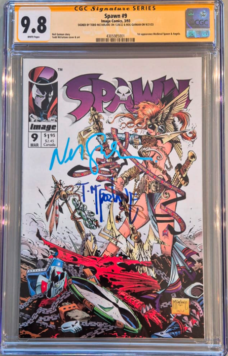 Spawn #9 CGC 9.8 - Signed by Neil Gaiman and Todd McFarlane